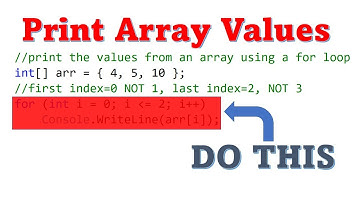 Printing Array Entries with a For Loop C Sharp, c# for beginners