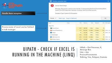UiPath - Check if Excel is running in the machine using Linq