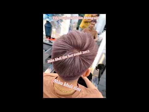 Tóc Nam Màu Tím - Anh thợ tóc - tẩy không xót - nhuộm màu khói tím - màu hot trend 2021 - màu khói tím