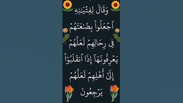 الآية 62 من سورة يوسف #سورة_يوسف #ايات_قرانيه_قصيره #القران_الكريم