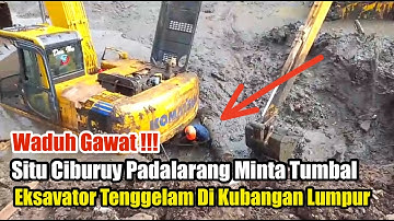 Waduh Gawat Musibah Datang Di Normalisasi Situ Ciburuy‼️Eksavator Tenggelam di kubangan Lumpur
