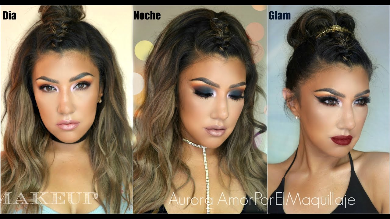 3 Maquillajes En 1 Dia Noche Glam 3 Makeup Tutorials In 1