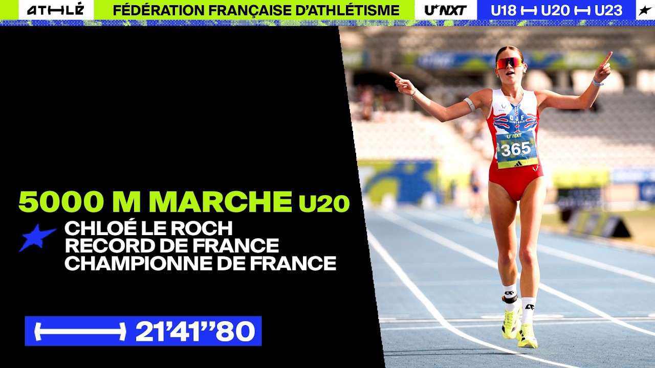 Chloé Le Roch pulvérise son record de France U20 du 5000 m marche en 21'41''80 ! | Paris 2026