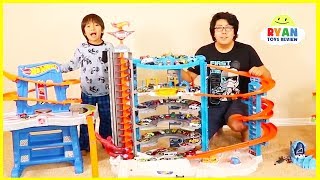 ryans biggest hot wheels collection playset and super ultimate garage cars