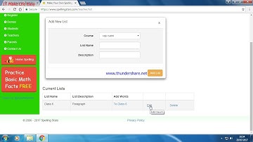 How word is edit in word list in spelling stars