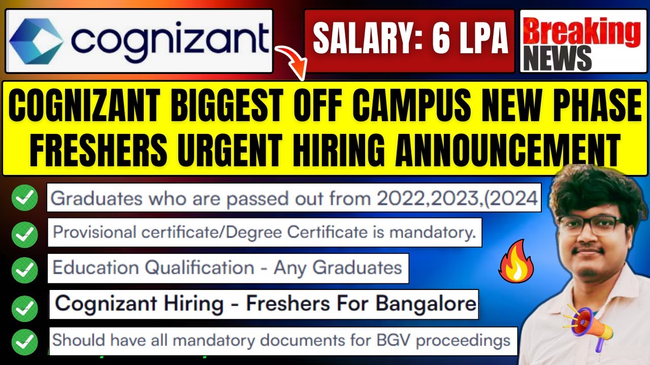 Cognizant New Phase Urgent Hiring | Latest OFF Campus Drive 2024 | 2023 ...