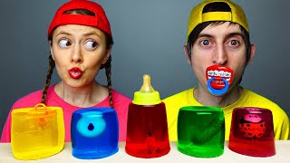 Color Bottle Candy Jelly Food Challenge   Mukbang Mukachu