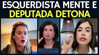 TABATA MENTE E DEPUTADA JULIA ATROPELA ELA EM DEBATE JORNALISTA PRECISA INTERVIR