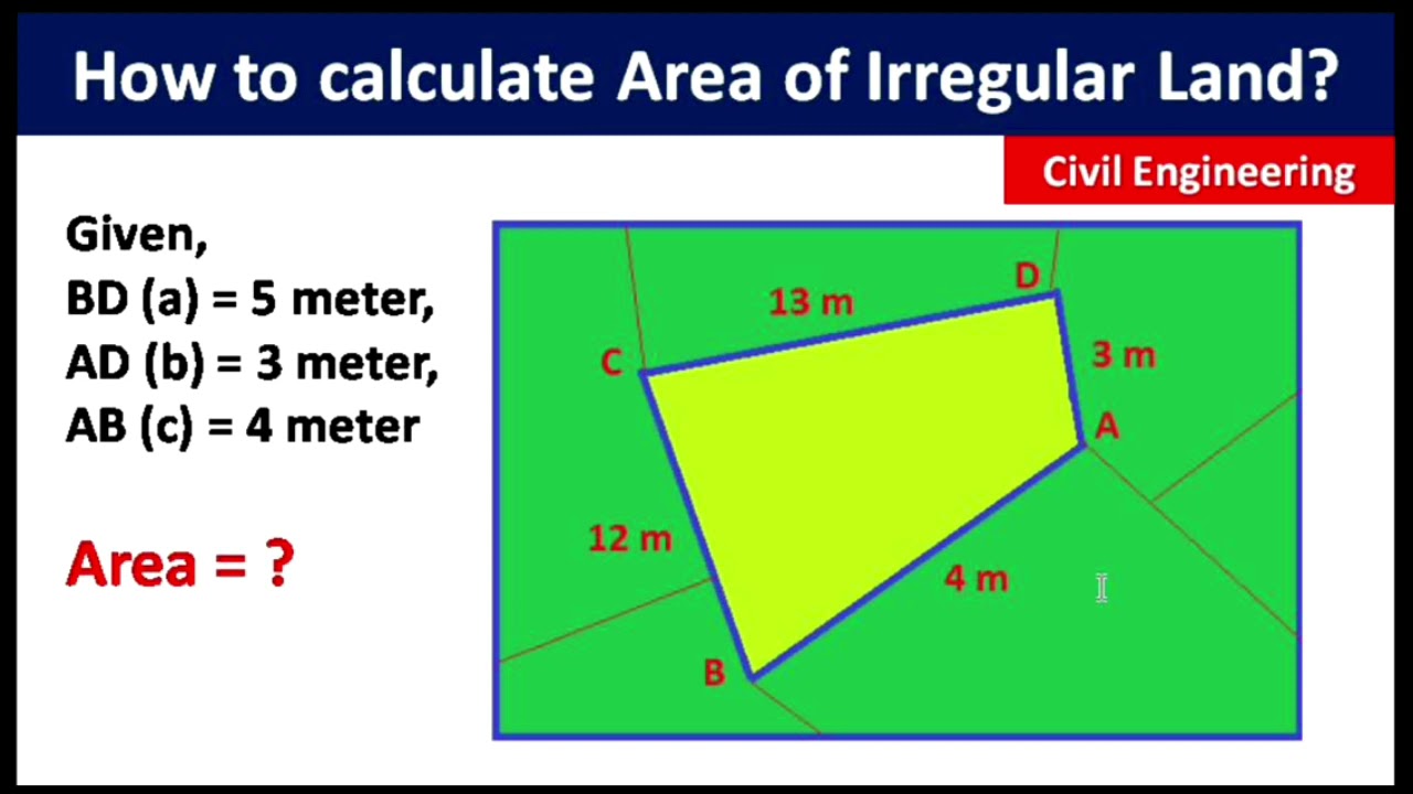 How to calculate area of land or plots which are irregular in shape