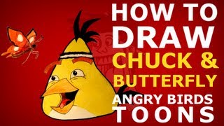 How to draw Angry Birds Toons episode 1 - Chuck time - Chuck & butterfly screenshot 5