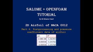 SALOME + OpenFOAM Tutorial: NACA 0012 Airfoil Part 4