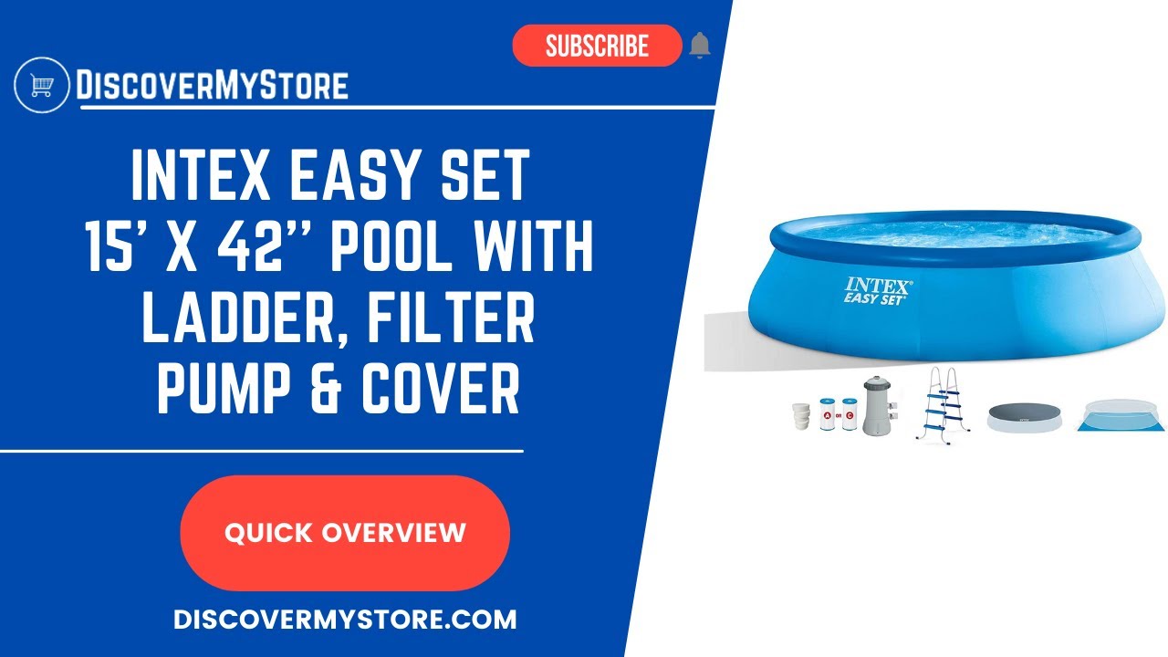 INTEX Easy Set 15' x 42'' Pool with Ladder, Filter Pump & Cover