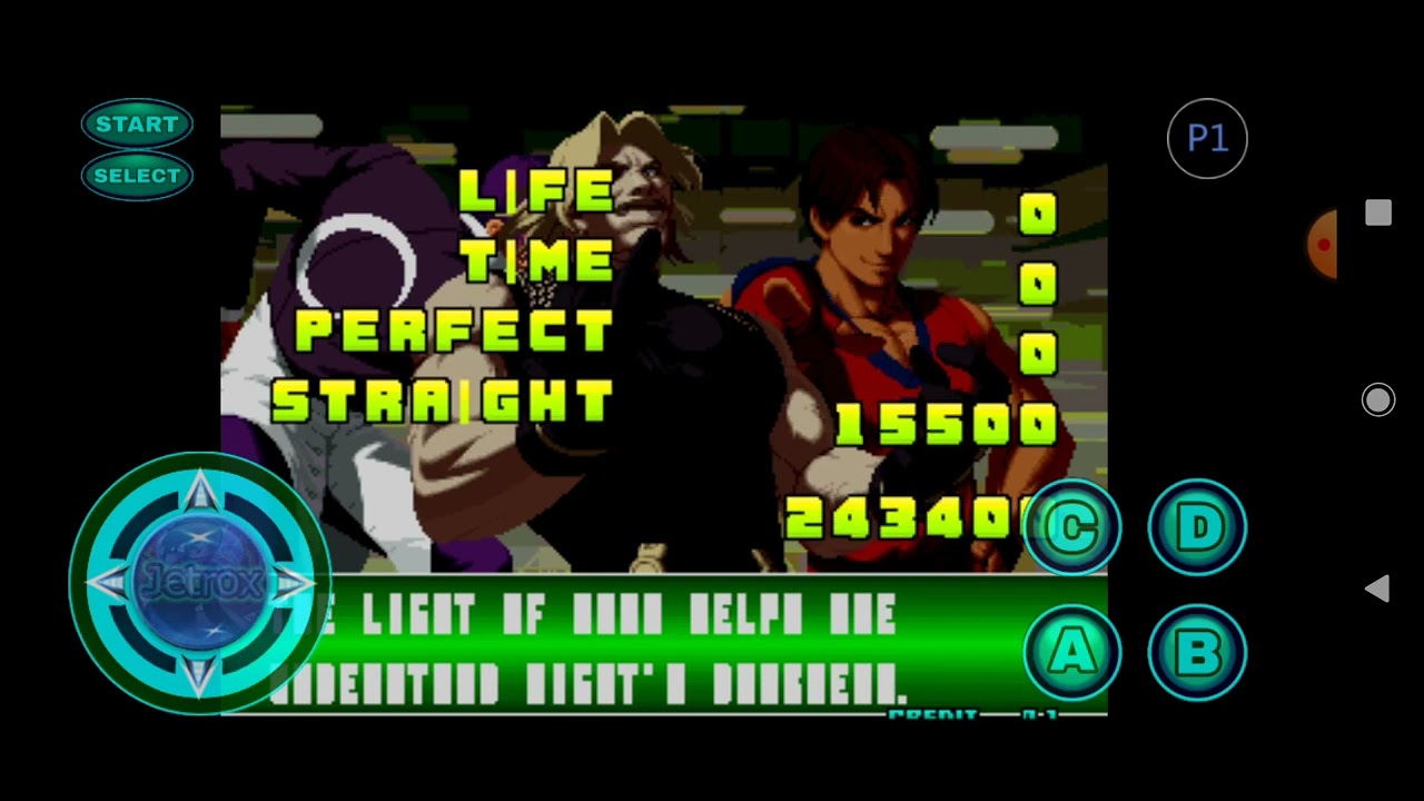 Kof 2002 versão de PS2 jogando com Rugal