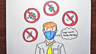 Cara Menggambar Poster Anti Narkoba yang mudah untuk digambar