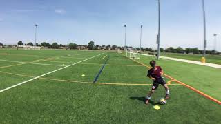 Mastering the Art of Dribbling: Three cone; extended distance, attack the middle cone