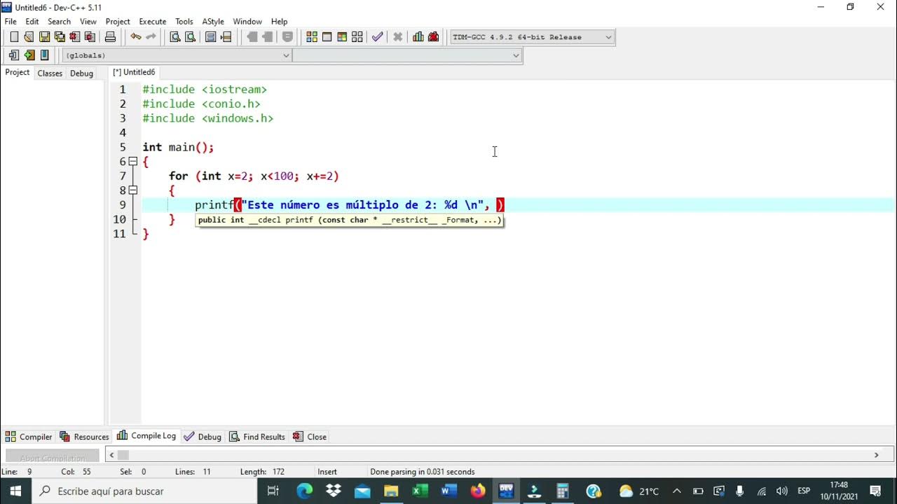 Ciclo for en C - YouTube