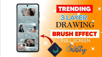 Trending 3 Layer Drawing Brush Effect Status editing in Alight Motion|| 3 Layer Full Screen Status!!