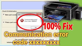 Communication error Ink pad reset adjustment program Fix Epson Printer Communication Error Solved