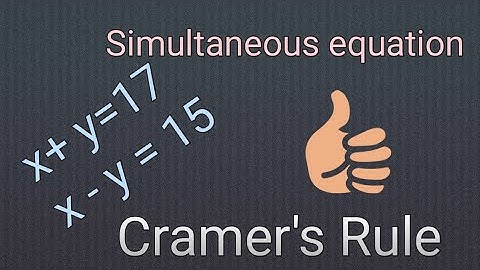 Simultaneous Equations: CRAMER