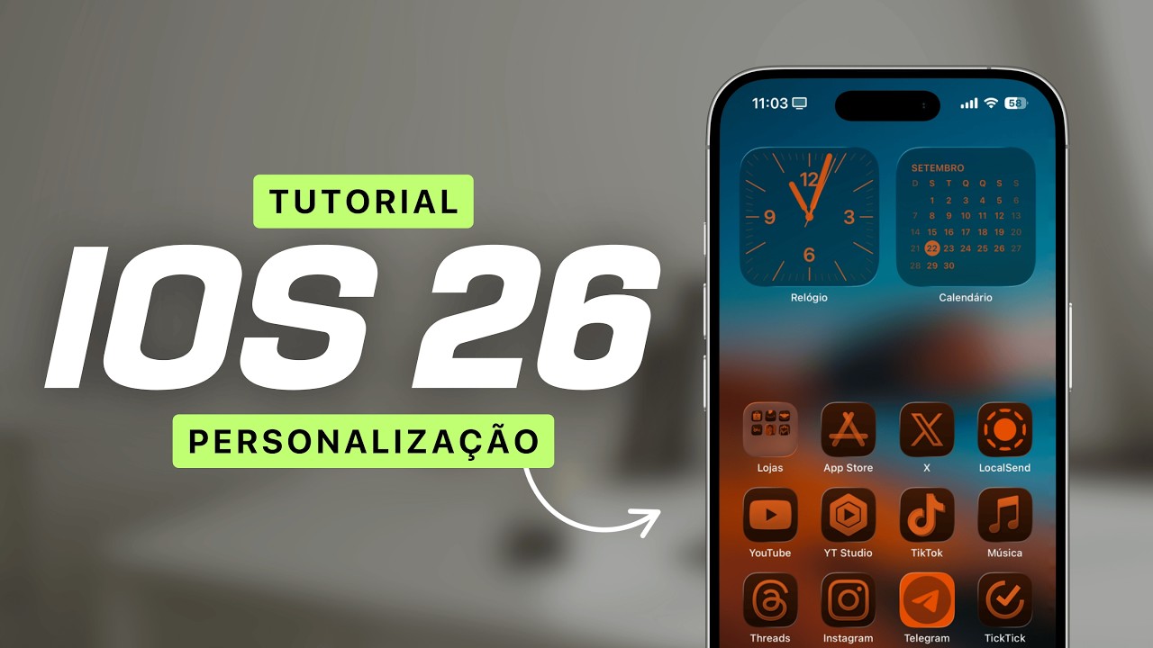 TUTORIAL DE PERSONALIZAÇÃO DE ÍCONES no IPHONE com IOS 26!