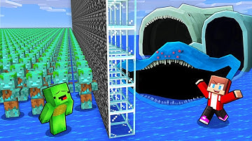 Mikey vs JJ WATER ARMY Battle in Minecraft (Maizen)