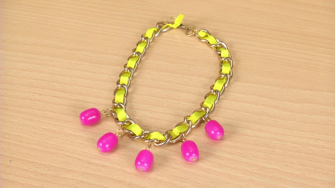 Como Hacer un Collares de Moda con Abalorios y Cinta