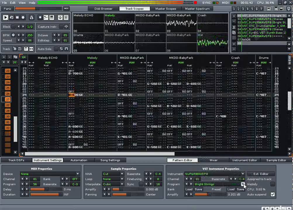 TechnoMicha - Mario Kart Double Dash (Baby Park) Remix with RenoiseTracker and VST Instrument's