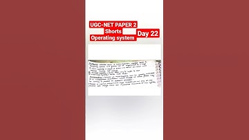 Day 22UGC-NET PAPER 2 Shorts Operating system #shorts #viral