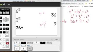Pythagorean Theorem - Using Graphing Calculator