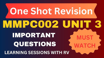 MMPC002 Unit 3 Important Questions | IGNOU MBA | Learning Session with RV | IGNOU MBA TEE Exams