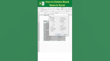 How To Delete Blank Rows In Excel |#shorts #excel