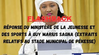 Réponse du ministère suite à une interpellation . . extraits relatifs au stade municipal de Pékesse