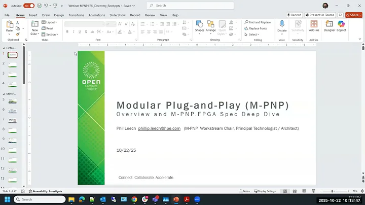 OCP Server - DC-MHS - PnP Workstream call (Oct 22, 2025)