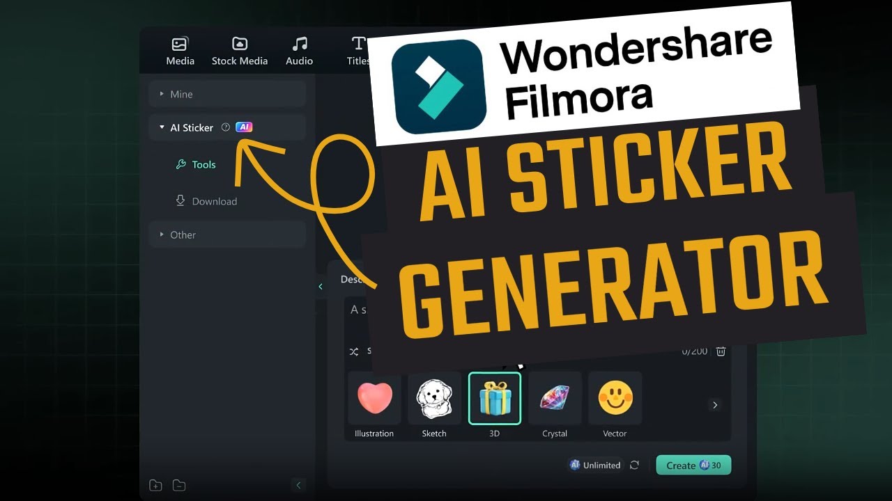 Filmora 14:  AI Sticker Generator