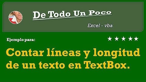 Contar número de líneas y longitud de un texto en TextBox.