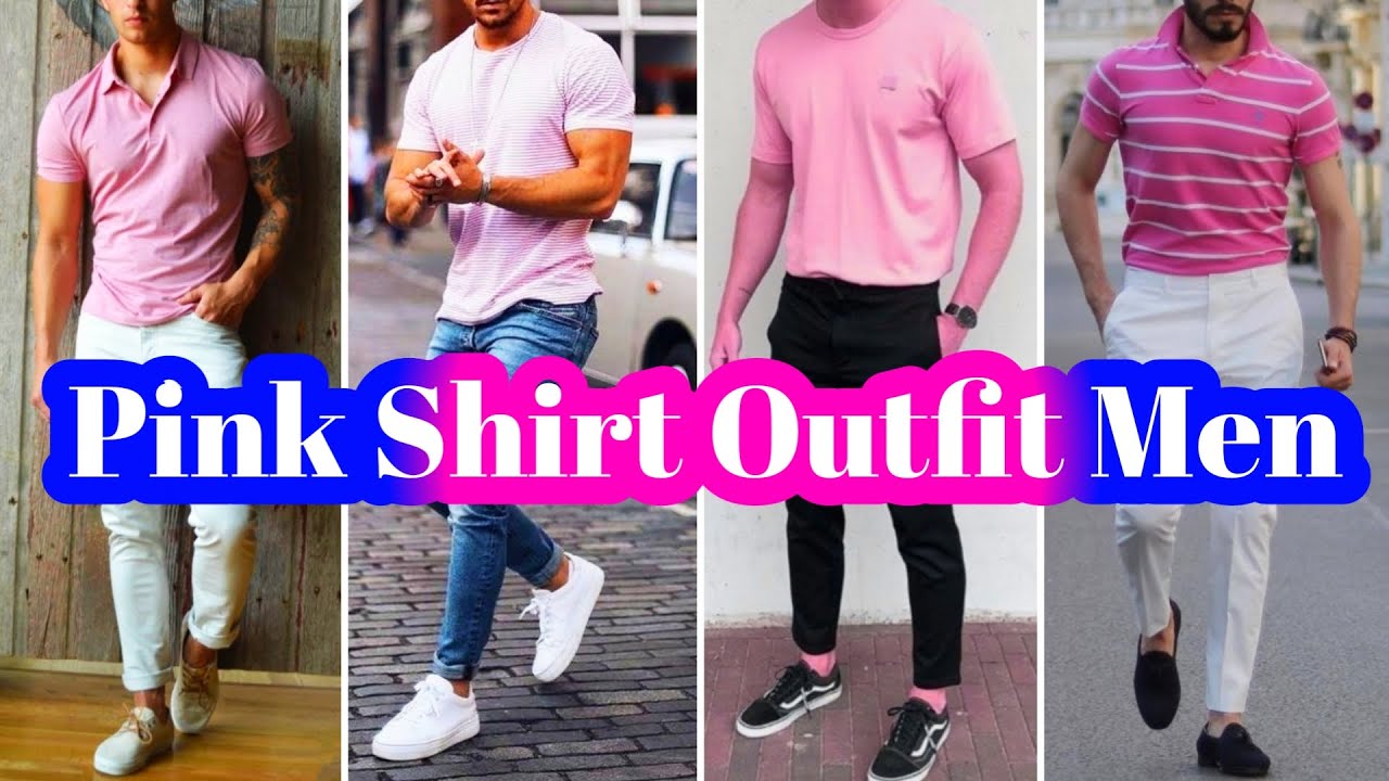 Pink Tshirt Combination For Men || Pink Shirt Outfits Ideas || By Look  Stylish - Youtube