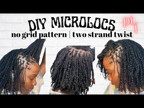 how to | microlocs installation | two strand twist starter locs | MICROLOCS NO GRID PATTERN