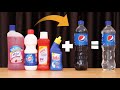 Mixing Pepsi In 4 Different Cleaners - Shocking Results !!  Pepsi Vs Lizol , Liquid Bleach & Harpic