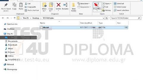 Locate the file file.dat in the TEST4UFolder folder and remove the Read only attribute.