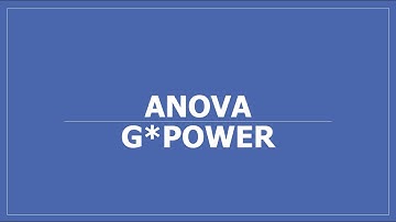 G*Power ANOVA