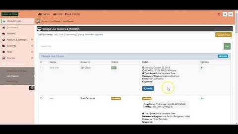 How to create a live class BrainCert LMS