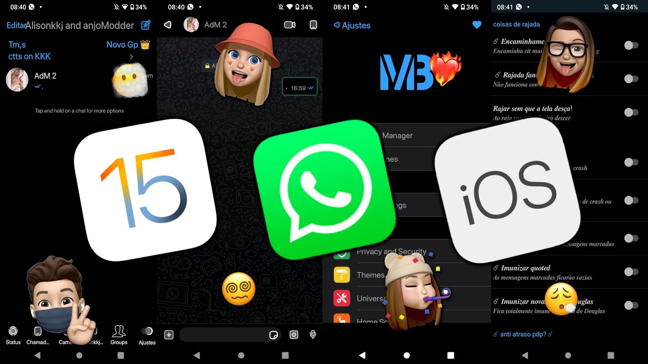 SAIU NOVO WHATSAPP IGUAL IPHONE IMUNE TEMA iOS 15, FOUAD iOS 16 - YouTube