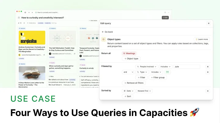 4 More Ways You can Use Queries in Capacities