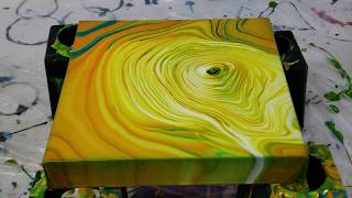 Reverse Ring Pour In Vibrant Yellow! Acrylic Pouring and Fluid Art Tutorials