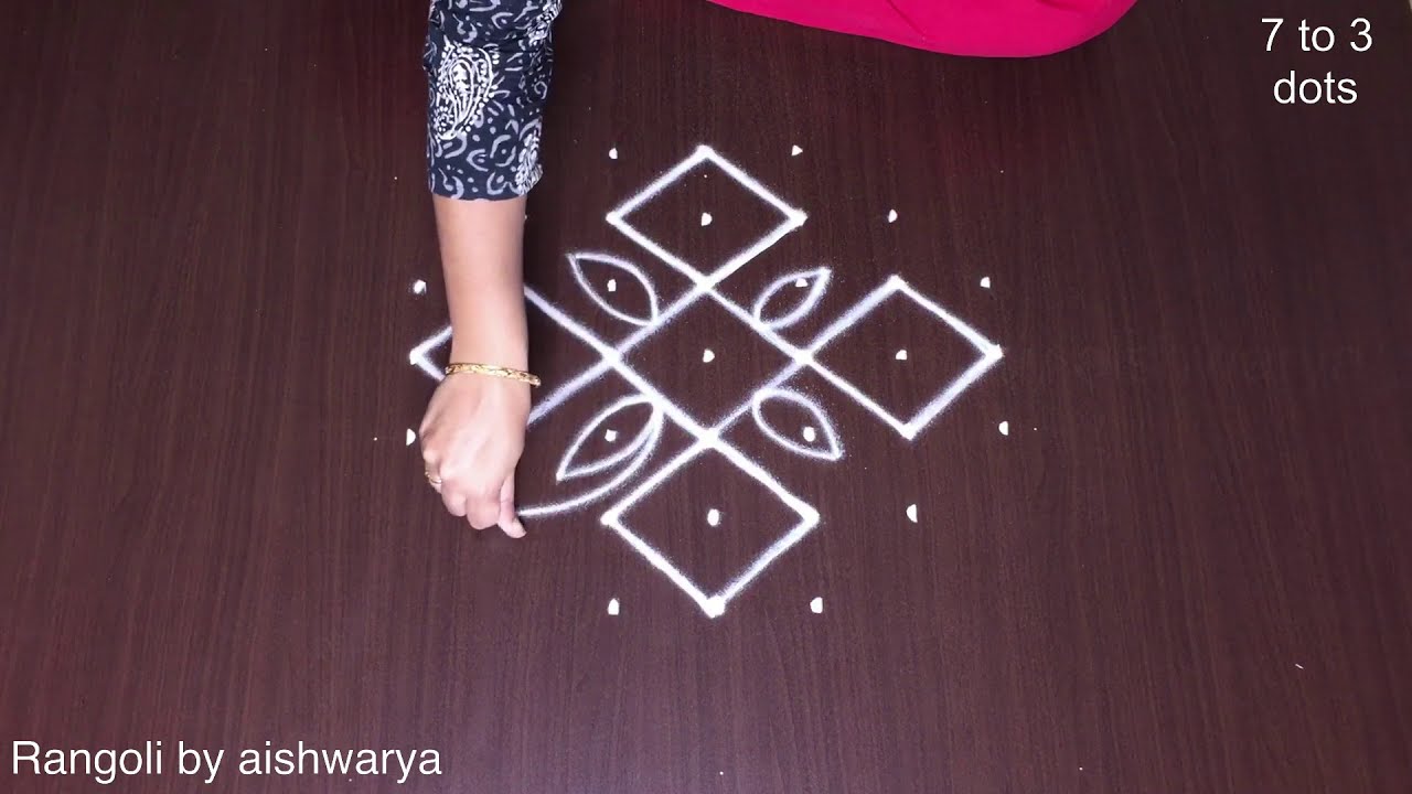 Creative 7x3x3 Dots Geometrical Kolam
