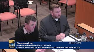 City Commission Parks & Recreation Advisory Committee Joint Work Session  - October 8, 2019