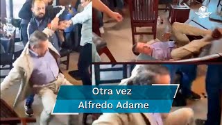 Nueva pelea de Alfredo Adame: El conductor intenta dar patada pero termina en el suelo
