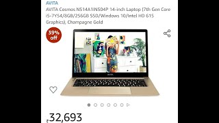 AVITA Cosmos  14-inch Laptop (7th Gen Core i5-7Y54/8GB/256GB SSD/Windows 10/Intel HD 615 Graphics