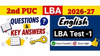 II PUC ENGLISH LBA Test-1 Model Question Paper with Key Answers @LearnEnglishwithRavi #2ndpuc