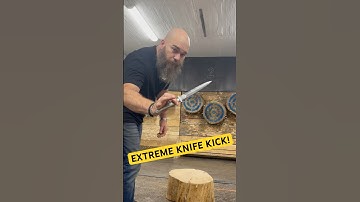 World Champion Knife Thrower Tries Impossible Knife Kick Trickshot!